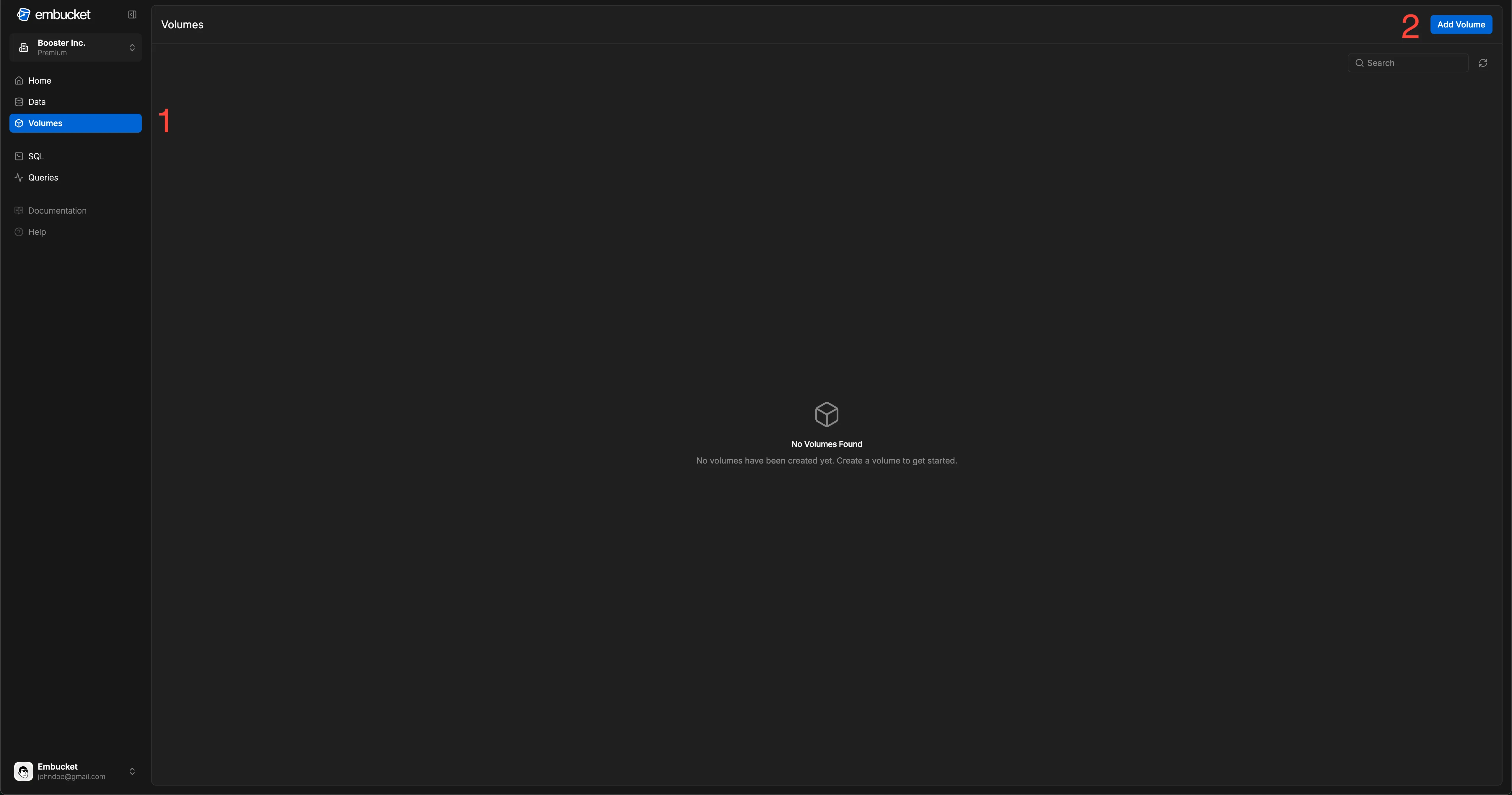 Volume creation